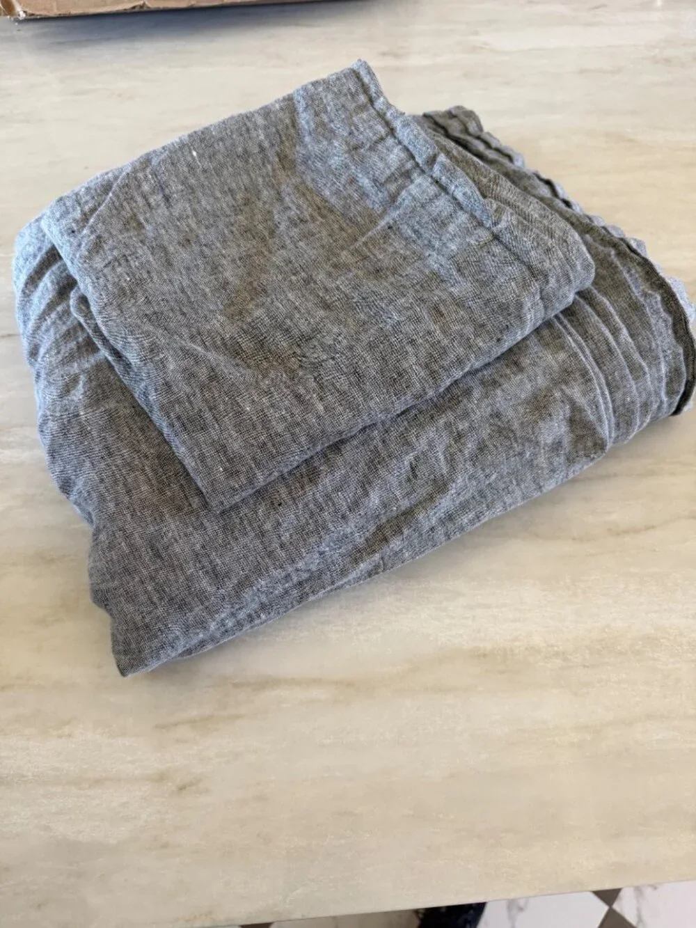 West Elm 100% Linen Flat sheet only and 1 pillow case king size 108